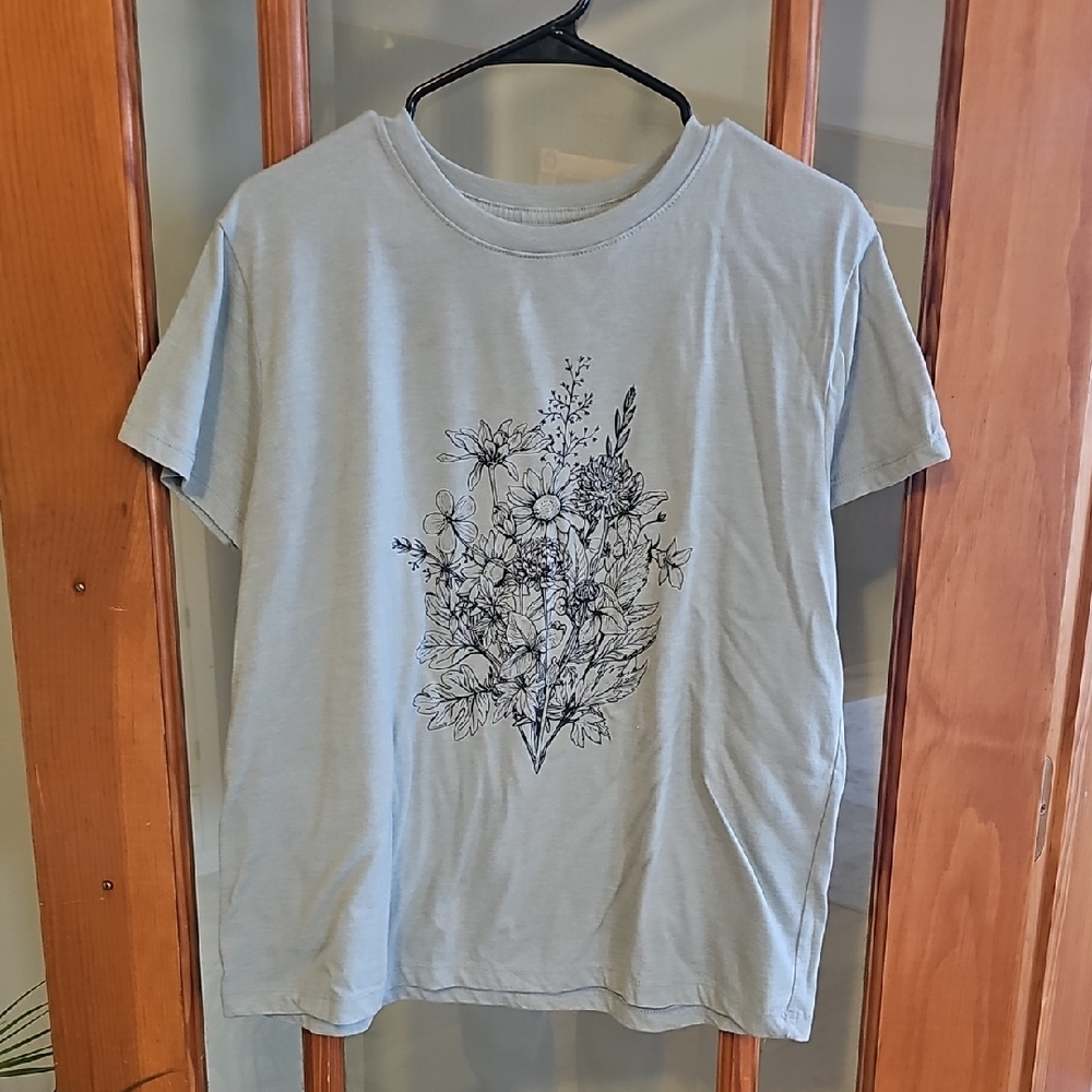 Fifth Sun Blue Floral Graphic Women's Tee